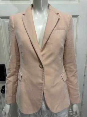 Zara suede jacket Light Blush Pink Single-Button Blazer Size Medium